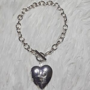 ☄Love Links Locket Charm Bracelet- Silver …